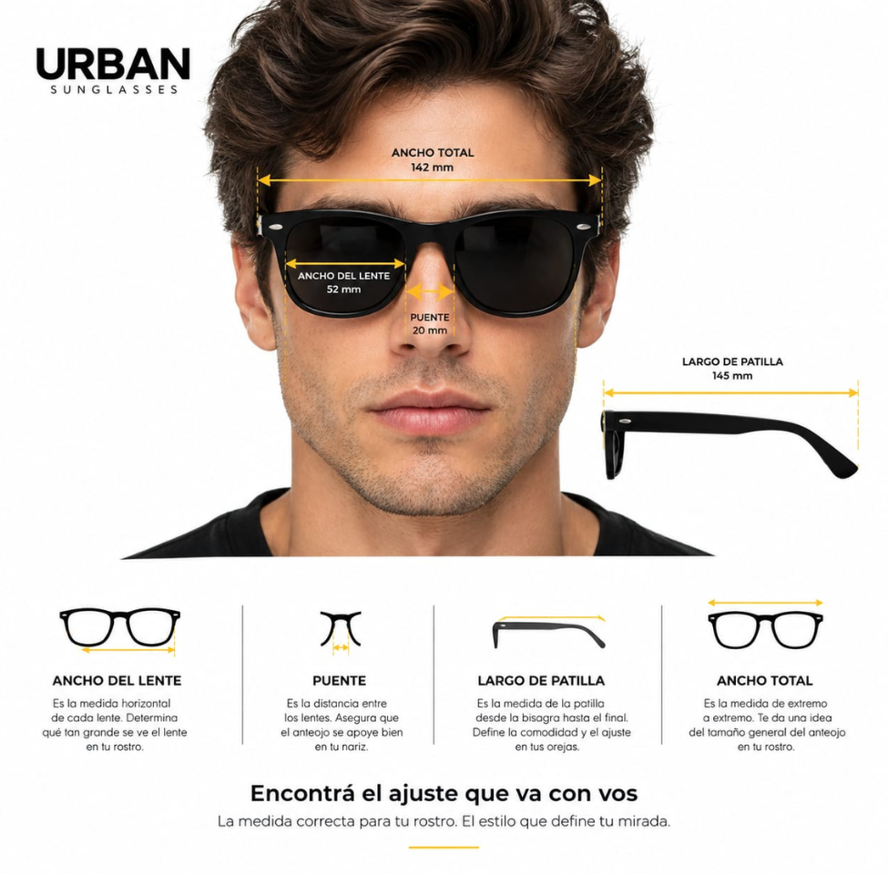 GUIA DE TALLE URBAN SUNGLASSES
